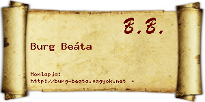 Burg Beáta névjegykártya