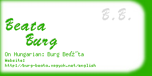 beata burg business card